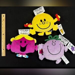 Little Miss Sunshine, Chatterbox,Naughty plush trio Yellow, Pink, Purple NEW